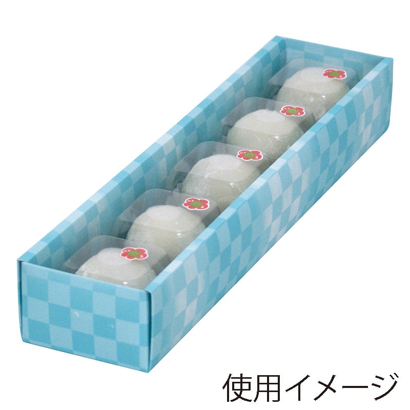 >ヤマニパッケージ 和菓子箱 和生スリーブ5ヶ ブルー 19-402 100個/束(ご注文単位2束)【直送品】