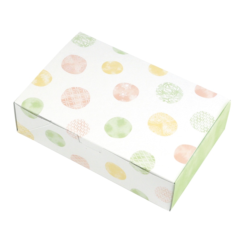ヤマニパッケージ 和菓子箱　ルミアサービス箱　和み柄 緑　6個 19-462 100個/束（ご注文単位2束）【直送品】