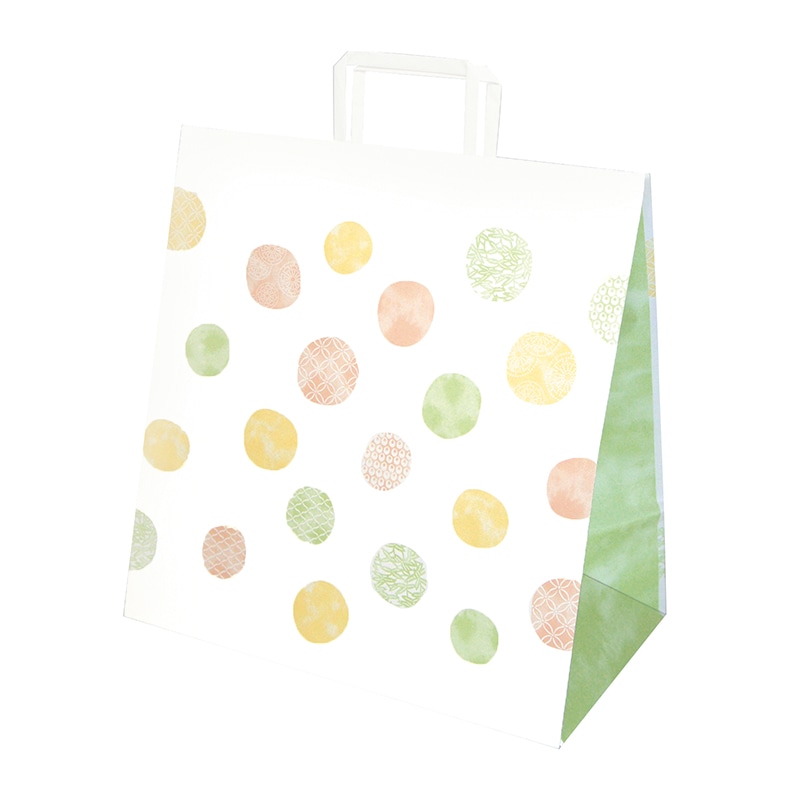 ヤマニパッケージ 手提袋　和み柄 緑　小 19-556G 200枚/束（ご注文単位1束）【直送品】