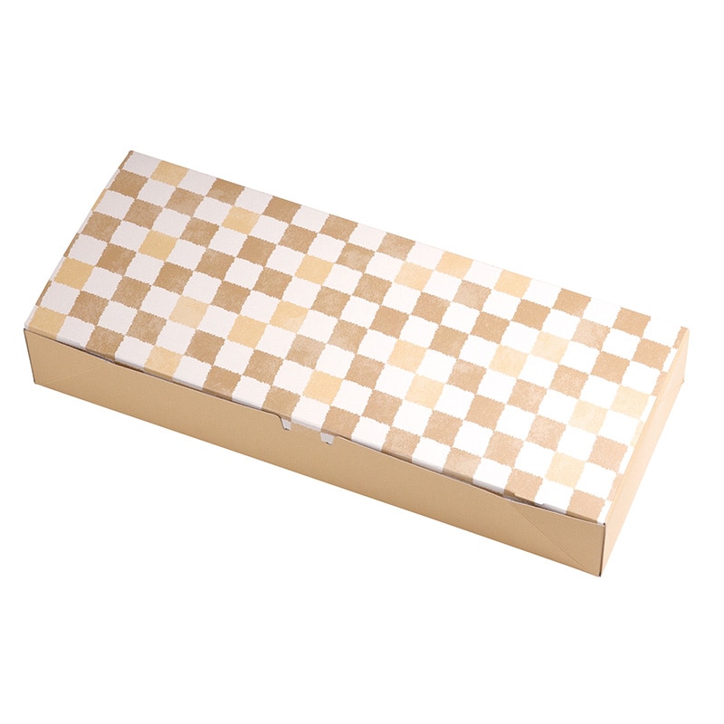 ヤマニパッケージ 和菓子箱 ルミアサービス箱 格子 うすちゃ色 10個 19-665U 50個/束(ご注文単位4束)【直送品】
