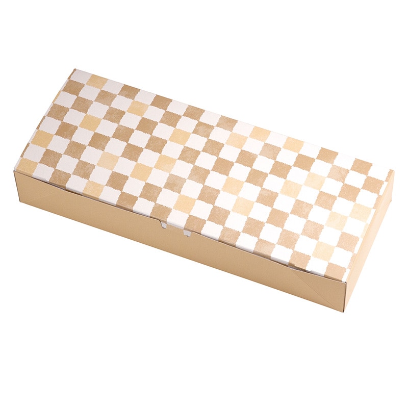 ヤマニパッケージ 和菓子箱 ルミアサービス箱 格子 うすちゃ色 トレー付 10個 19-665UB 50個/束(ご注文単位4束)【直送品】