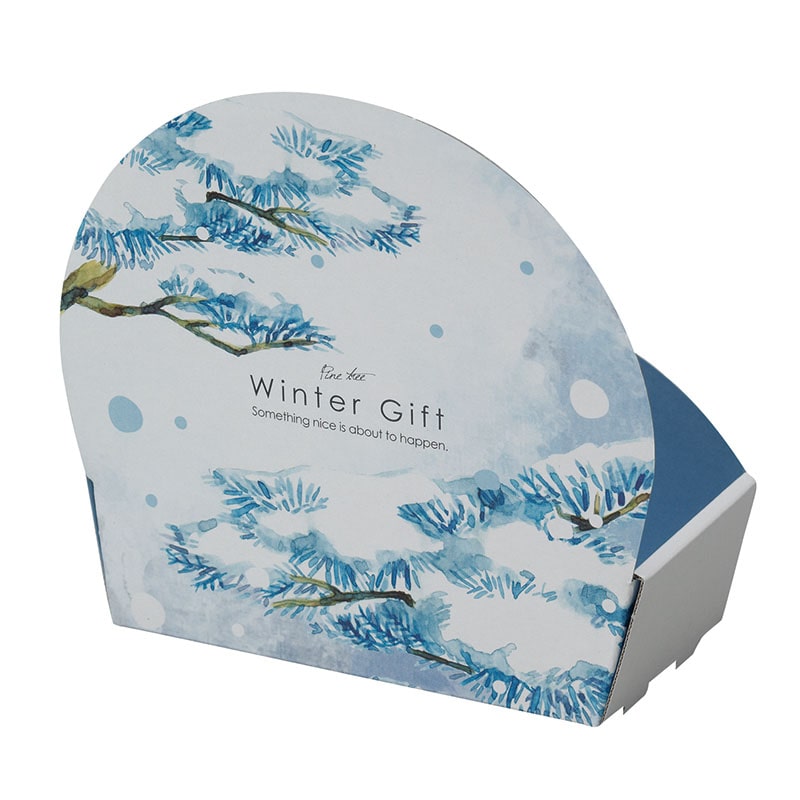 ヤマニパッケージ 和菓子箱　ぷちばすけっと 冬1　ラッピング袋付 19-1315A 100個/束（ご注文単位1束）【直送品】