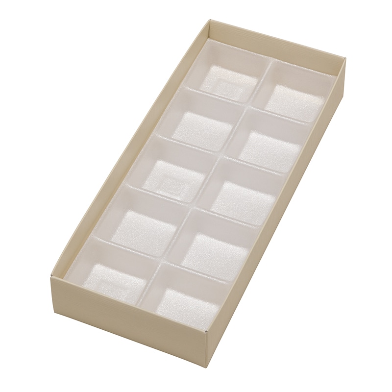 ヤマニパッケージ 和菓子箱　和生カップ 鳥の子色10　トレー付 19-1336B 50個/束（ご注文単位1束）【直送品】