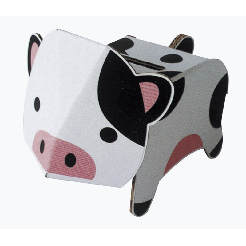 ダンボール工作　貯金箱 ウシ　10入 45429 1パック（ご注文単位1パック）【直送品】