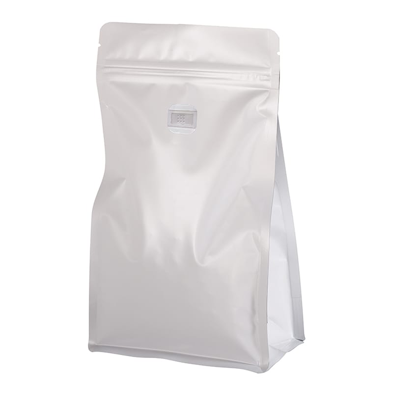 ヤマニパッケージ コーヒー袋 フラットボトム TKバルブ付 300g ホワイト COT-931W 100枚/袋（ご注文単位5袋）【直送品】