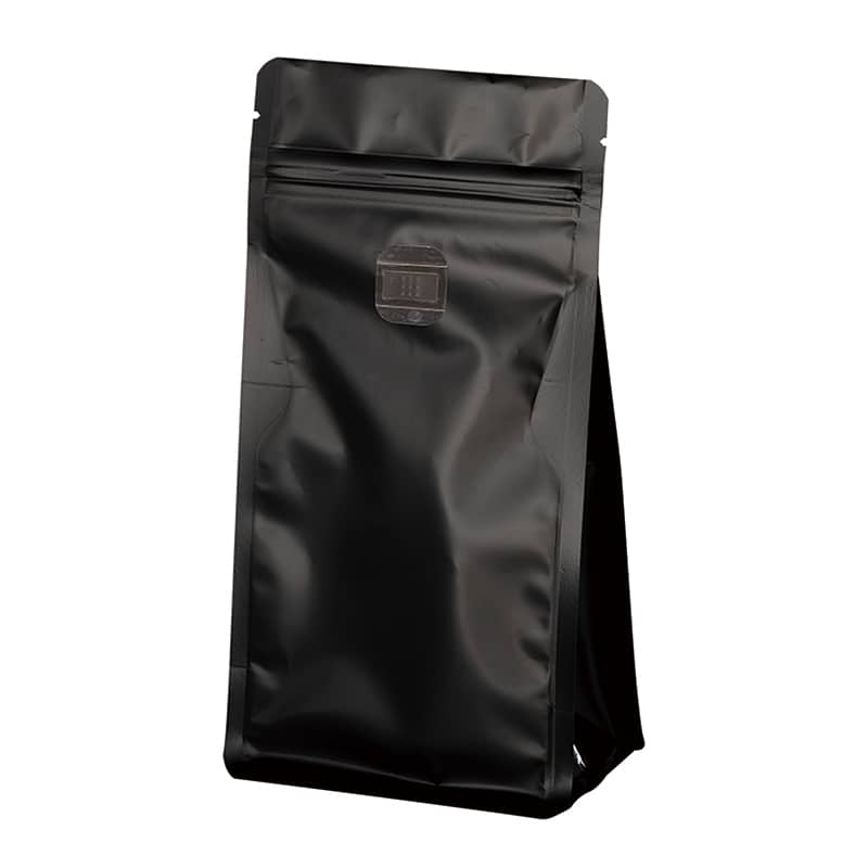 ヤマニパッケージ コーヒー袋 フラットボトム TKバルブ付 200g 小口 ブラック COT-930BX 100枚/袋（ご注文単位1袋）【直送品】