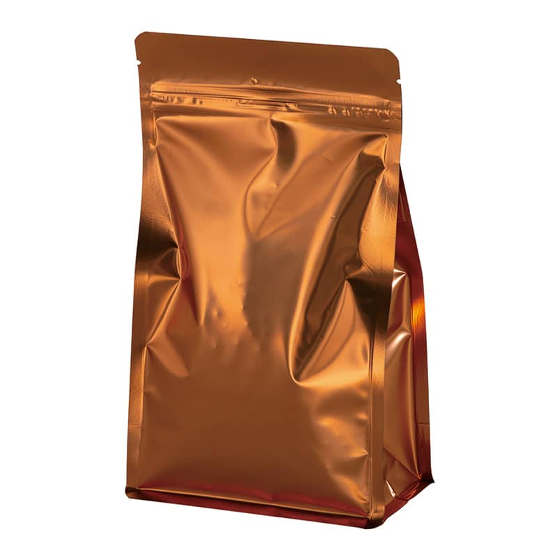 ヤマニパッケージ コーヒー袋 フラットボトム TKバルブ無 300g 小口 コッパー COT-931CNX 100枚/袋(ご注文単位1袋)【直送品】