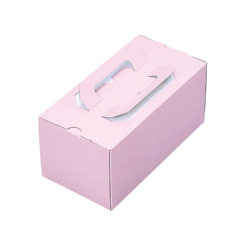 パッケージ中澤 ロールケーキ箱 手サゲ6寸ロール 1本用本体 ロゼ C20210 300枚/袋（ご注文単位1袋）【直送品】