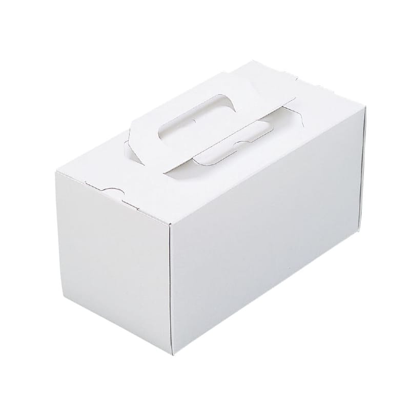 パッケージ中澤 ロールケーキ箱 手サゲ6寸ロール 1本用本体 H115 白無地 C22110 200枚/袋（ご注文単位1袋）【直送品】
