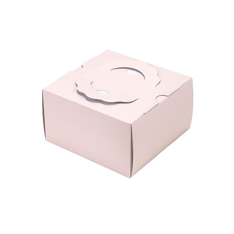 パッケージ中澤 洋菓子箱 ガトー H80 ピンク 4寸用 D12110 200枚/袋（ご注文単位1袋）【直送品】