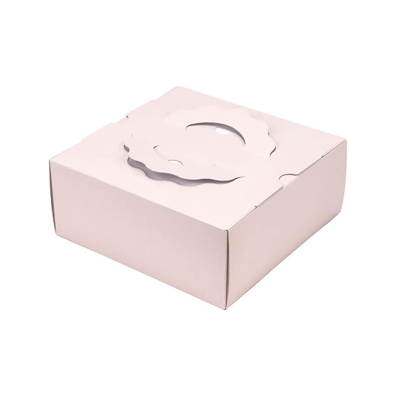 パッケージ中澤 洋菓子箱 ガトー H80 ピンク 5寸用 D12130 100枚/袋（ご注文単位1袋）【直送品】