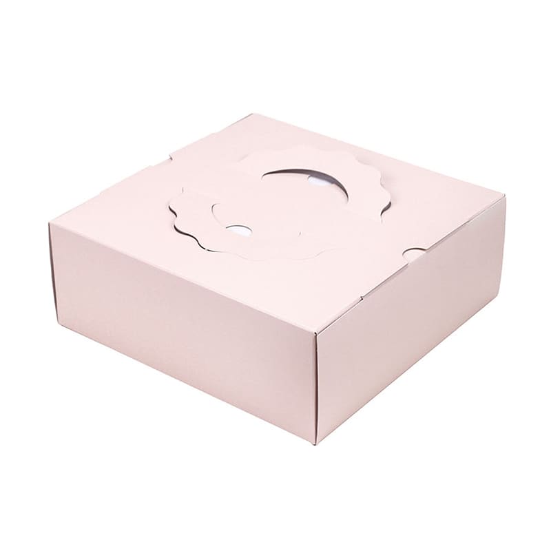 パッケージ中澤 洋菓子箱 ガトー H80 ピンク 6寸用 D12140 100枚/袋（ご注文単位1袋）【直送品】