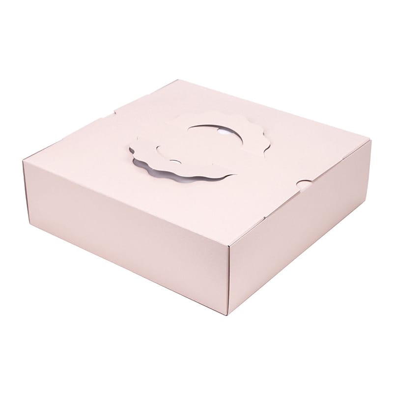 パッケージ中澤 洋菓子箱 ガトー H80 ピンク 7寸用 D12170 100枚/袋（ご注文単位1袋）【直送品】