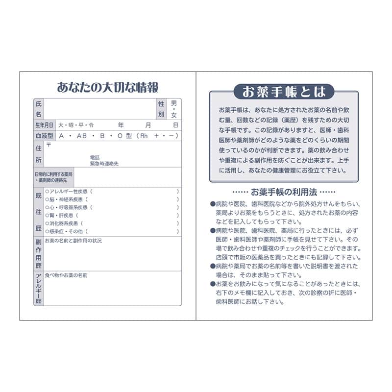 東杏印刷 おくすり手帳 エコ 100冊入 BDK400 1箱（ご注文単位1箱）【直送品】