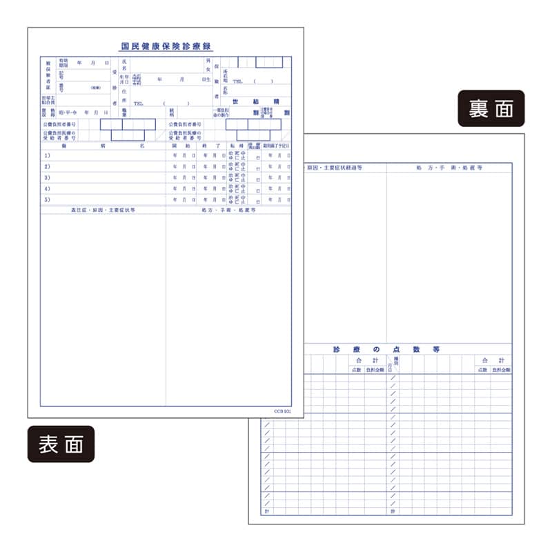 東杏印刷 診療録 B5 国保1号紙 21号 5冊入 CCB101 1箱（ご注文単位1箱）【直送品】
