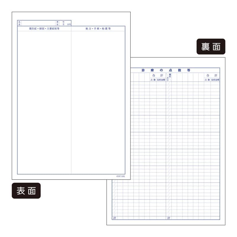 東杏印刷 診療録 B5 国保2号紙 2-2号 5冊入 CCC101 1箱（ご注文単位1箱）【直送品】