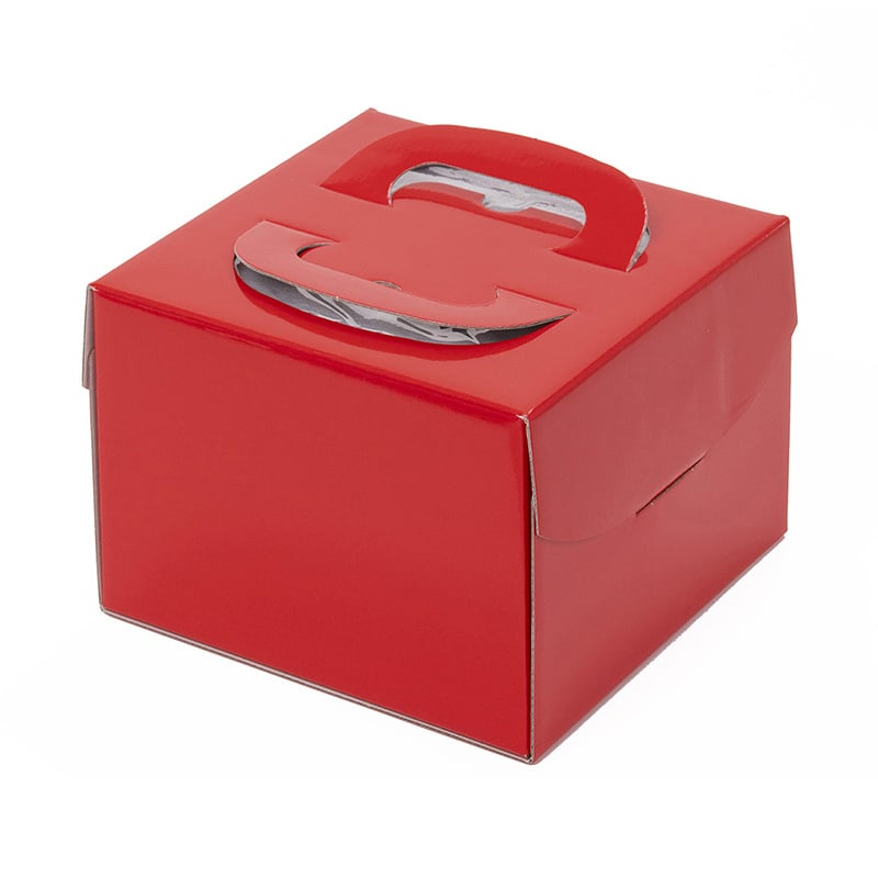 パッケージ中澤 ファンシーケーキボックス PFB H130 レッド 5寸 Q71330 100枚/袋(ご注文単位1袋)【直送品】