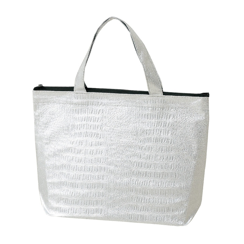 敷島産業 手提げ不織布バッグ　クロコダイル  シルバー　30403 20枚/袋（ご注文単位10袋）【直送品】