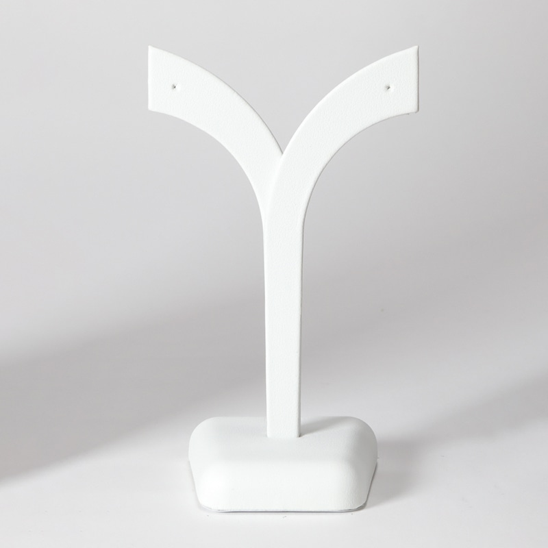 Y字型ピアススタンド　合皮 M　白 9784 1個（ご注文単位2個）【直送品】