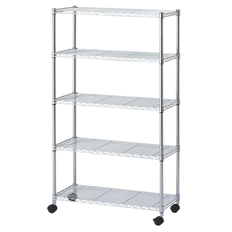 ストア・エキスプレス ワイヤーラック 6段 キャスター付き D35cm 61-66-13-1 1台(ご注文単位1台)【直送品】