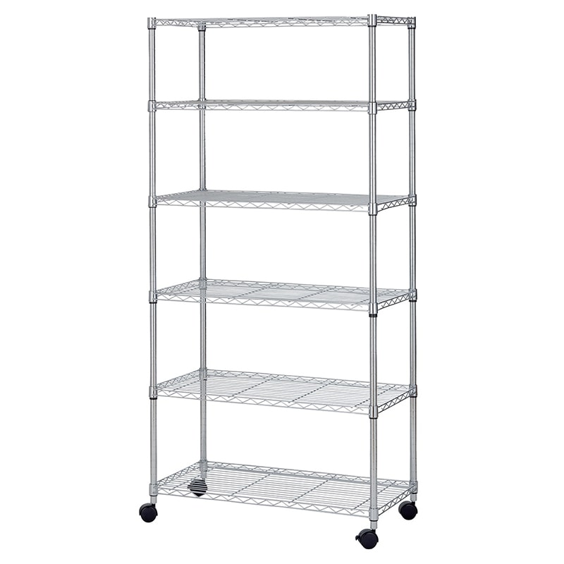 ストア・エキスプレス ワイヤーラック 6段アジャスタータイプ D45cm 61-66-17-1 1台(ご注文単位1台)【直送品】