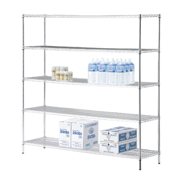 ストア・エキスプレス ワイヤーラック 5段 重量棚 アジャスタータイプ 61-62-10-4 1台(ご注文単位1台)【直送品】