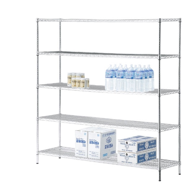 ストア・エキスプレス ワイヤーラック　5段　重量棚　アジャスタータイプ  61-62-10-4 1台（ご注文単位1台）【直送品】