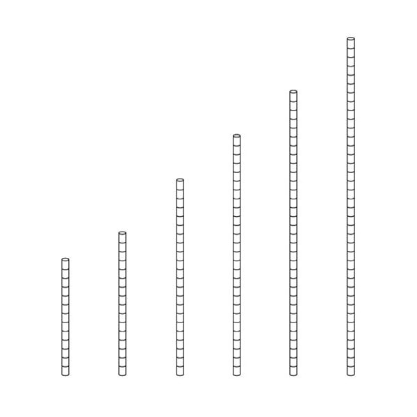 ストア・エキスプレス ワイヤーラック用ポール H180cmタイプ 61-64-1-5 クローム 2本/セット(ご注文単位1セット)【直送品】