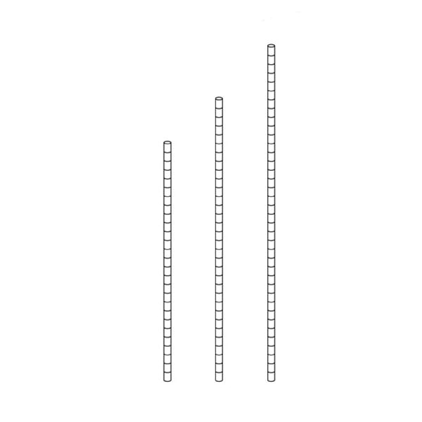 ストア・エキスプレス ワイヤーラック用ポール H210cmタイプ 61-64-2-3 ブラック 2本/セット(ご注文単位1セット)【直送品】