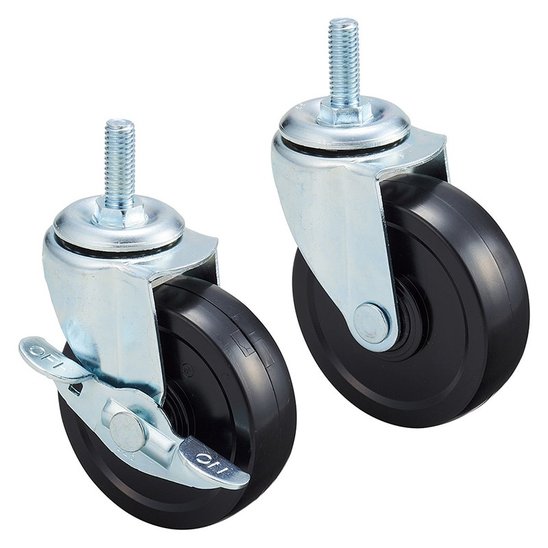 ストア・エキスプレス ワイヤーラック用キャスターセット 直径7.5cm単輪 61-424-19-1 1セット(ご注文単位1セット)【直送品】