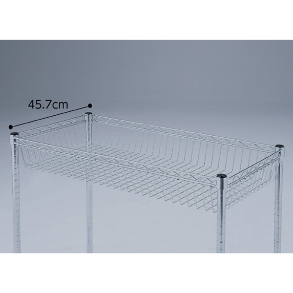 ストア・エキスプレス ワイヤーラック　スチールカゴ棚 D45cmタイプ 61-752-4-1 1個（ご注文単位1個）【直送品】