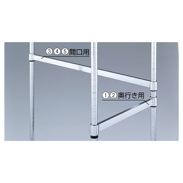 ストア・エキスプレス ワイヤーラック　角バー 奥行35.7cm用 61-65-14-1 1本（ご注文単位1本）【直送品】