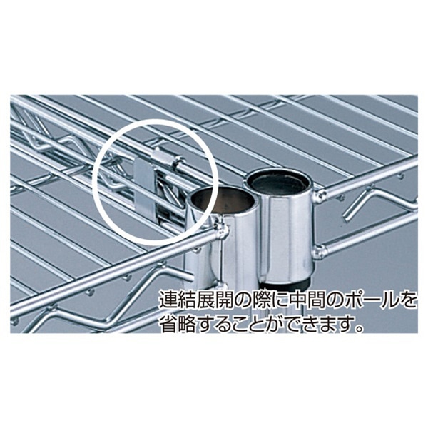 ストア・エキスプレス ワイヤーラック スチール棚カゴ用連結金具 61-64-5-1 1セット(ご注文単位1セット)【直送品】