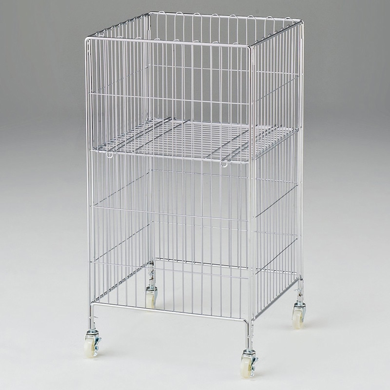 ストア・エキスプレス ワイヤーワゴン　クローム W45×D45cm 61-555-21-2 1台（ご注文単位1台）【直送品】