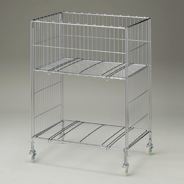 ストア・エキスプレス ワイヤー2段ワゴン　クローム W60×D45cm 61-753-27-3 1台（ご注文単位1台）【直送品】