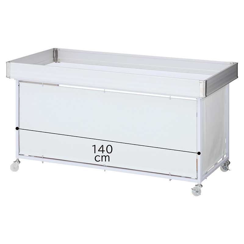 ストア・エキスプレス 平台ワゴン　白　W150cm　（強化型）  61-753-36-3 1台（ご注文単位1台）【直送品】