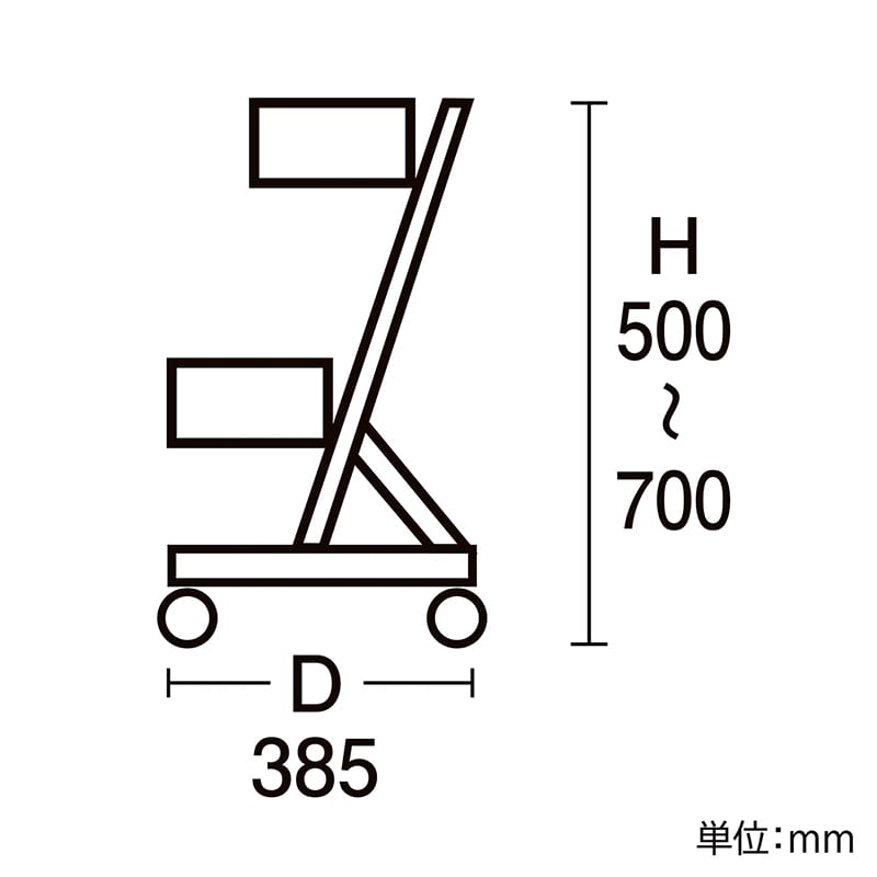 ストア・エキスプレス 2段ワゴン W60cm 61-114-10-1 1台(ご注文単位1台)【直送品】