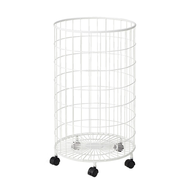 ストア・エキスプレス 円型バスケットワゴン　浅型　本体　白  61-753-29-1 1台（ご注文単位1台）【直送品】