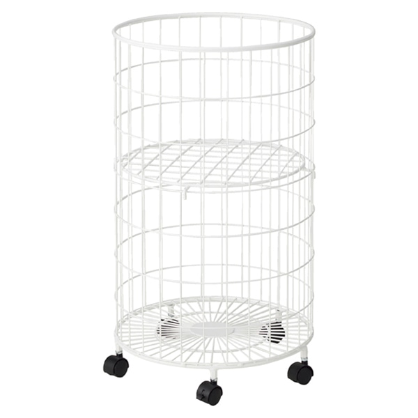 ストア・エキスプレス 円型バスケットワゴン　浅型　本体　白  61-753-29-1 1台（ご注文単位1台）【直送品】