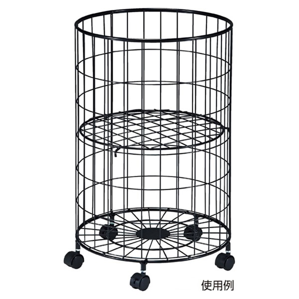 ストア・エキスプレス 円型バスケットワゴン 浅型 本体 黒 61-544-8-1 1台(ご注文単位1台)【直送品】