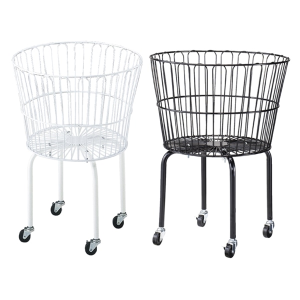 ストア・エキスプレス 円型バスケットワゴン 黒 61-753-28-2 1台(ご注文単位1台)【直送品】