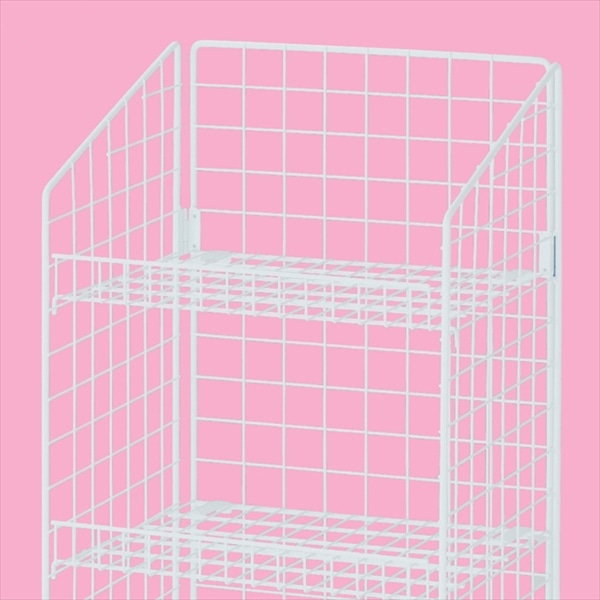 ストア・エキスプレス ネットラック W47cm H135cm 4段 白 61-436-31-1 1台(ご注文単位1台)【直送品】