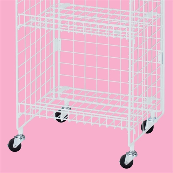 ストア・エキスプレス ネットラック W47cm H135cm 4段 白 61-436-31-1 1台(ご注文単位1台)【直送品】