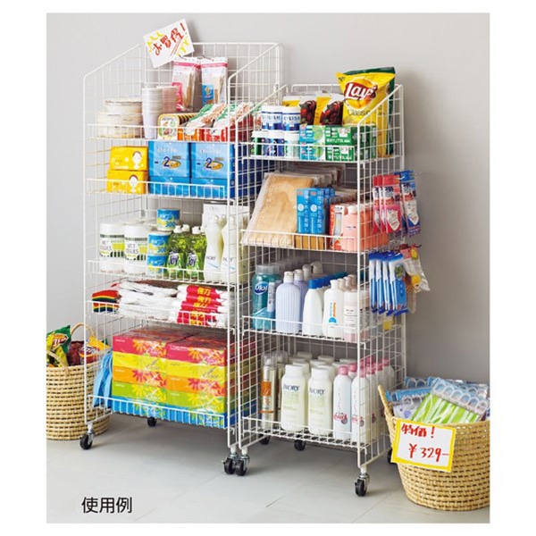 ストア・エキスプレス ネットラック W47cm H150cm 5段 白 61-436-31-3 1台(ご注文単位1台)【直送品】