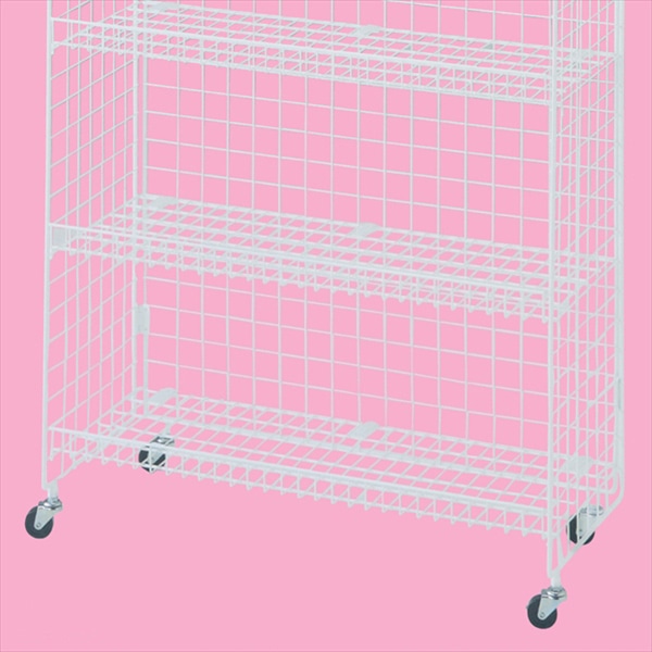 ストア・エキスプレス ネットラック W92cm H135cm 4段 白 61-436-33-1 1台(ご注文単位1台)【直送品】