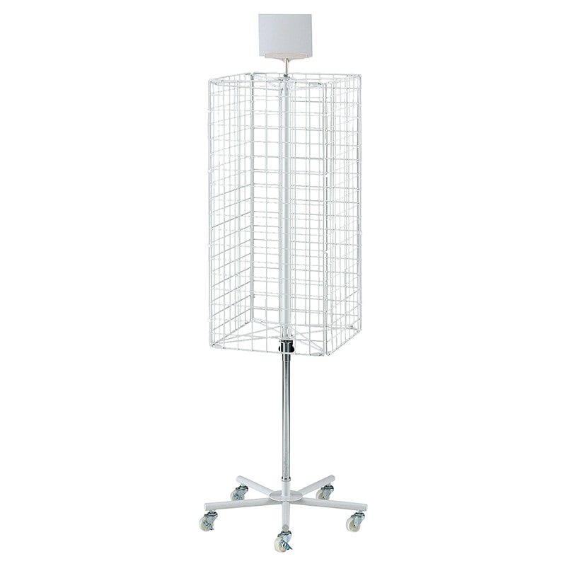 ストア・エキスプレス 4面回転ネットディスプレイ　白  61-797-76-1 1台（ご注文単位1台）【直送品】