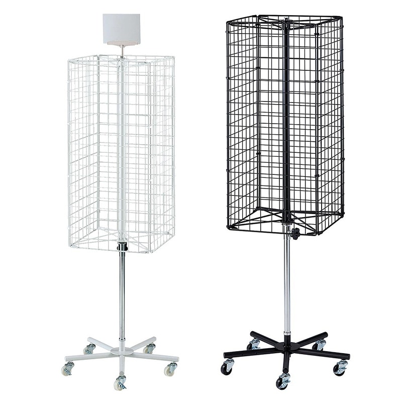 ストア・エキスプレス 4面回転ネットディスプレイ 白 61-797-76-1 1台(ご注文単位1台)【直送品】