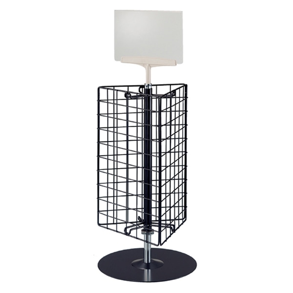 ストア・エキスプレス 卓上回転ネットディスプレイ　三角型　黒  61-127-6-2 1台（ご注文単位1台）【直送品】