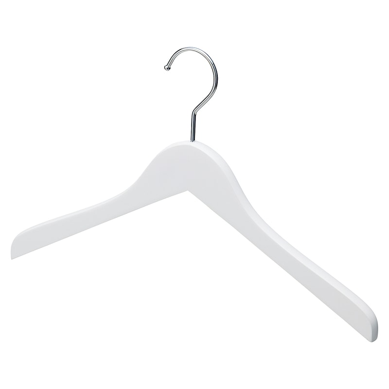 ストア・エキスプレス 木製ハンガー　ホワイト　平型W42cm  61-799-25-2 1セット（ご注文単位1セット）【直送品】