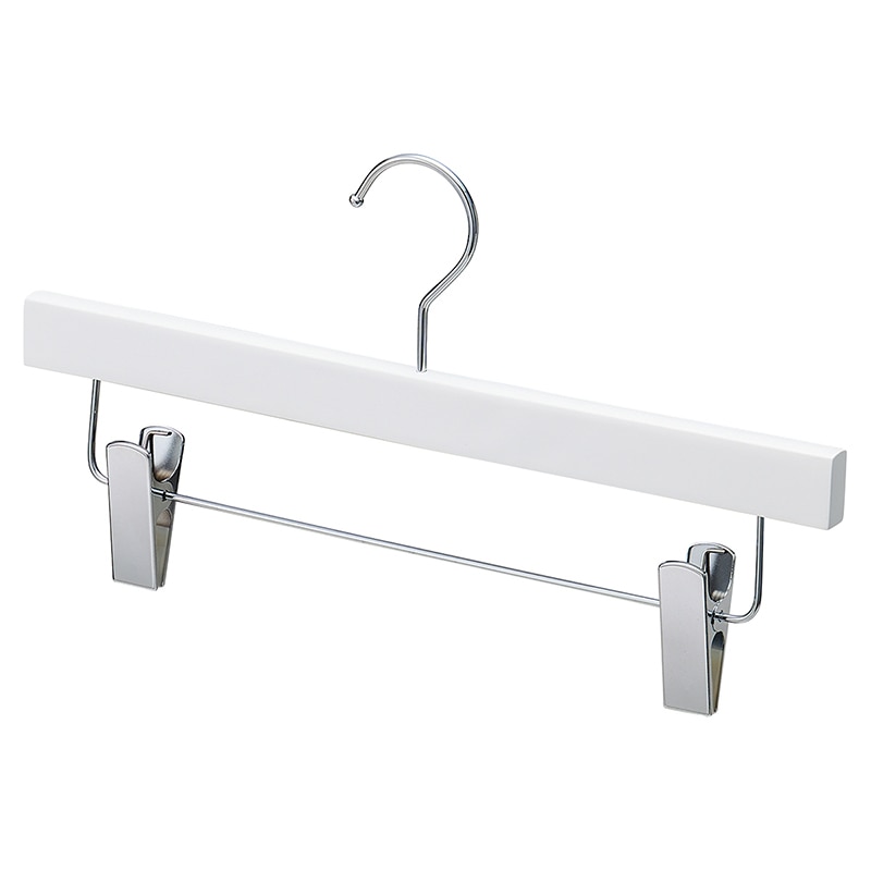 ストア・エキスプレス 木製ボトムハンガー　ホワイト　下型クリップ付き  61-799-28-1 1セット（ご注文単位1セット）【直送品】